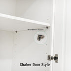 Wall Kitchen Cabinets, RTA Cabinets, White Shaker Cabinet, Wall Mounted, RTA Upper Cabinet, Modern for Kitchen and Bathroom with Door (White, 09" W x 36" H x 12" D)