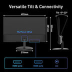 SANSUI 22 Inch 120Hz Monitor, FHD Computer Monitor 4000:1 Contrast Ratio with Adaptive Sync, HDR 100% sRGB, HDMI x 2, VESA Mount, Eye Care for Home/Office (ES-22X3AH, One HDMI Cable Included).