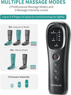 Nekteck Leg Compression Massager for Circulation and Relaxation, FSA Eligible Foot and Calf Massage Machine 2 Modes 3 Intensities with Hand-held Controller for Pain Relief, HSA Adjustable Leg Wraps