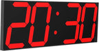 CHKOSDA LED Large Digital Wall Clock, Oversize Wall Clock with 6” Numbers, Remote Control Count up/Countdown Timer Clock, Auto Dimmer, Big Calendar and Thermometer(Red)
