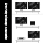FENSULN Dual‑Tier Monitor Stand for Modern Desk Setup – Minimalist Wooden and Metal Riser Shelf with Transparent Acrylic Feet for Dual Monitors, Laptops, Home Office Aesthetic，Beige and White