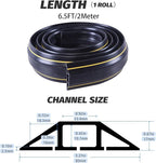 Vilmon 6.5FT Heavy Duty PVC Floor Cable Cover, Floor Cord Cover, Cable Protector Protect Wire for Indoor and Outdoor Cable Cavity = 0.94" (W) x 0.4" (H)(3 Channels