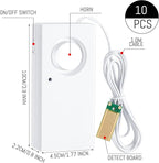 Hoteam 20 Pcs Water Sensor Alarm Leak Detector 120db Water Leak Alarm 9v Battery Flood Sensor Detector Overflow Security Alert for Home Basement Kitchen Garage Bath Tub Sink, White