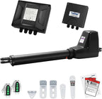 TOPENS AT12131 Single Swing Gate Opener Heavy Duty Automatic Gate Motor for Single Swing Gates Up to 18ft, Electric Driveway Gate Operator AC Powered with Remote Control Kit Solar Compatible