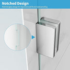 Shower Glass Panel, 36" W x 76" H Fixed Shower Screen Panel with 3/8"(10mm) SGCC Clear Tempered Glass, Frameless Walk in Shower Door for Bathroom (Chrome, 36" W x 76" H)