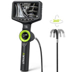 Anykit 360° Articulated Engine Endoscope, Aviation Hole Sight with 0.25" Convertible Snake Camera, 5" IPS Video Check Camera with Light for Mechanic Maintenance Technician - 3.28'