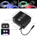 AZIMOM Dual Color 18W Twinkle Fiber Optic Starlight Box with Pure White Meteor, 2 in 1 Starlight Meteor Engine Sound Activated APP/Remote RGBW Light Source Driver for Car Home Star Lighting Decor