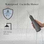 NOVAATOZ HydroAdvance Cordless Water Flosser for Teeth & Gums | Rechargeable Portable Oral Irrigator for Braces & Travel | Pulse Cleaning with 2 Flossing Tips | Waterproof Dental Care Device (Gray)