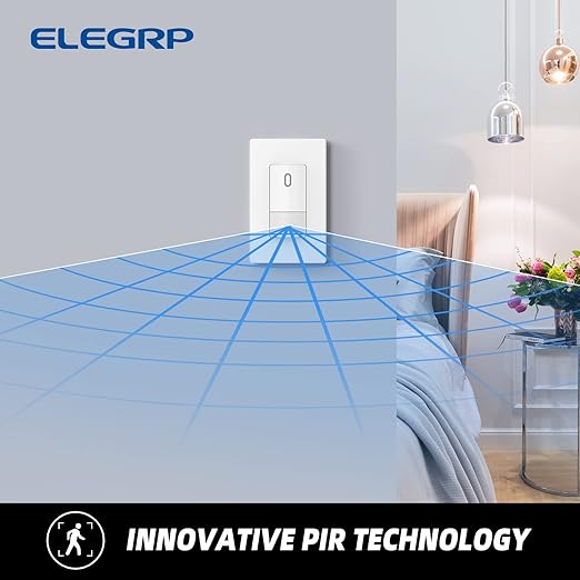 ELEGRP Matte White Single Pole Occupancy Motion Sensor Light Switch, Need Neutral Wire, 120° Sensor Coverage PIR Infrared Motion Activated, for CFL/LED/MLV/INC/HAL/Fan, UL,2 Pack