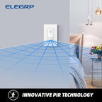 ELEGRP Occupancy Motion Sensor Light Switch, PIR Infrared Motion Activated Wall Switch, No Neutral Wire, Single Pole for CFL/LED/Incandescent Bulb, with Wall Plate, UL Listed (10 Pack, Matte White)