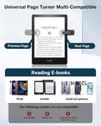 DATAFY [Case-Friendly] Remote Control Page Turner Ring for Kindle Paperwhite Oasis Scribe Kobo eReaders, Camera Camcorder Remote Controls, Page Turner Clicker for iPhone ipad Tablets with Storage Bag
