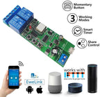 Newgoal Wireless Jog Relay momentary/self-Locking Switch Module DIY Smart Home Remote Control WiFi Relay Switch Ewelink App Compatible with Alexa Echo Google Home IFTTT (DC2)