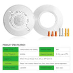 RAYZEEK 12V 24V Low Voltage Ceiling Sensor Pir Occupancy Motion Detector, 360 Degree Field of View High Sensitive Motion Sensor,10A,Commercial/Residential,Up to 1600 sq.ft,PC Fireproof
