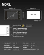 LNEX 500A Battery Monitor with Shunt, 3.5" Color Screen RV Monitor with 16ft Cable, Support High Low Voltage Current Programmable Alarm for 8-120V Lifepo4, Lithium, Gel, Flooded Battery