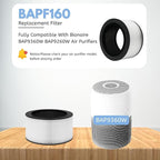 Nispira BAPF160 Replacement Filter K for Bionaire Air Purifier BAP9360W BAP9260W 3-in-1 True HEPA Activated Carbon, 2 Packs