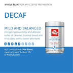illy Decaf Whole Bean Coffee, Classico Decaffeinated Medium Roast, 100% Arabica, Premium Italian Coffee, Ideal for Espresso, Drip, Moka and French Press Brewing, 8.8oz, 6 Pack