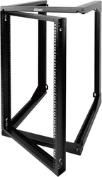 Tecmojo 18U Wall Mount Server Rack, Open Frame Network Rack for 19" Computer/AV/Data/IT/Media Equipment, 24" Depth, 16" Apart Mounting Holes, Swing Gate, Square and Tapped Holes