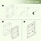 Recessed Medicine Cabinet,Fully Assembled Recessed Wall Niche,Waterproof in Wall Medicine Cabinet for Bathroom,Replacement Medicine Cabinet Shelves for Living Room,Washed Oak Shower Niche