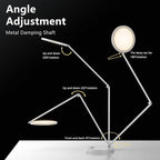 ANNAITE LED Desk Lamp for Home Office, Eye-Caring Modern Desk Light, 3 Color Temperature 10 Brightness Computer Light, Dimmable Desk Light with Memory & Timer Func, Metal Swing Arm Table Lamp (White)