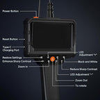 Endoscope with Light and 50ft Semi-Rigid Cable, Handheld Borescope 4.3'' HD 1080P, 8 Adjustable LED Lights, IP67 Waterproof Inspection Camera for Sewer, Gadgets for Men (Single Lens)