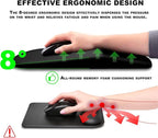 KUOSGM Mouse Pad Wrist Support, Ergonomic Mouse Pad with Massage Dot, Comfortable Computer Mouse Pad for Laptop, Wrist Rest Pain Relief Mousepad with Non-Slip PU Base for Office & Home, 12 x 8 in