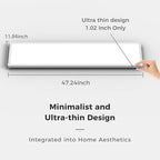 AIKVSXER 1 Pack 1x4 FT LED Flat Panel Light Surface Mount, with Wireless Switch & App Control, Night Mode, 50W 5500LM, 3000K/4000K/6500K, Ultra-Thin LED Light for Office Home,120-277V - White