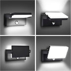 rosykite Motion Sensor Outdoor Wall Pack Lights,40W Acrylic LED Porch Lights 360 °Rotation,Waterproof 5000K/4000K/6000K Exterior Flood Wall Sconce Light for Garage