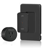 Black Remote Control Outlet, WILAWELS Wireless Light Switch with Magnetic Base, On Off Remote Outlet Switch for Lamps, Appliance, 100ft RF Range, 15A/1875W, Pre-Programmed, FCC Listed H09RC1106