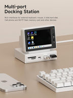 Hagibis 3.5inch IPS USB Mini Screen with USB C Hub, USB-C&HDMI Monitor AIDA64 Mini PC CPU RAM HDD Data Monitor Temperature Electronic Album Floating Lyrics Display Sub Screen for Laptop PC (960x640)