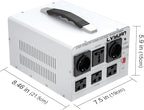 LVYUAN Heavy Duty 3000W Watt Voltage Transformer Converter Step Up/Down Converter 110/120 Volt - 220/240 Volt with 3 US,2 European,1 Universal Outlets and CE Certified,Circuit Break Protection