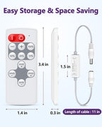 HitLights Mini RF Remote Controller for Single Color LED Strip Lights, DC 5-24V, 12-Key Wireless Dimmer with Dynamic Effect Mode, PWM Dimming Control, Ideal for Room, Home, Cabinet, DIY