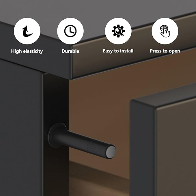 10 Pcs Magnetic Push Latches for Cabinet Push to Open Door Latch Soft Quiet Close Closers Push to Open Cabinet Door Latch for Closure Cabinet Drawer Wardrobe Kitchen Door (Large)