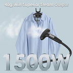 Steamer for Clothes, Jenaely 1500W Standing Garment Steamers, 35s Fast Heat-up, 80 Mins of Continuous Powerful Steam with 2.8L Water Tank, Pants Clip & Children's Clothing Hanger