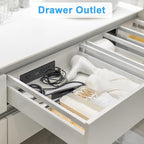 Recessed Power Strip, Furniture Plug in 3 Outlets & Fast Charging 20W PD USB-C Port & 18W/3A QC3.0 USB-A Ports Drawer Outlet with 10 FT Flat Extension Cord, Desk Grommet Outlet for Table Top Black