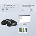 THARO New Wireless Mouse Barcode Scanner, 2-in-1 Design 2D Handheld Barcode Scanner with Wireless Mouse Functions for POS System,Store,Supermarket, Warehouse.(Black)