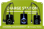 Wall Mounted Cell Phone Charging Station Mobile Phone Charging Station | Fast Charging 8 Device | Compatible with iPhone ipad Smartphone Tablets Port | Great for Offices Hotel Hospital Airport (Green)