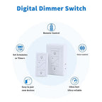 Plug in Dimmer, Wireless Dimmer Plug with Remote, Digital Plug Light Switch for Lamp Compatible with Alexa, for Dimmable LED/CFL Lights and Incandescent/Halogen