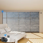 Blindify Motorized Vertical Blinds Compatible with Alexa Google Home, Light Filtering Sliding Door Shades Smart Vertical Blinds Remote Control Customize, Jacquard Dark Grey