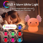Axolotl Gifts Night Light for Kids, Cute Silicone Nursery Axolotl Lamp for Baby and Toddler, Animals NightLight for Boys and Girls,Cute Room Decor Night Light for Kids Girls Boys Festival Gifts