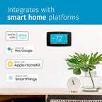 Emerson Sensi Touch Wi-Fi Smart Thermostat with Touchscreen Color Display, Works with Alexa, Energy Star Certified, C-wire Required, ST75 Black 5.625" x 3.4" x 1.17"