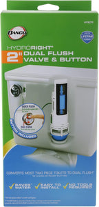 Danco HYR270 Hydroright Water-Saving Dual Flush Valve with Push-Button Handle, Plastic, Chrome