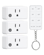 TREEWELL Remote Control Outlet with All On/Off Switch, 200FT Long Range Wireless Light Switch, Compact Design, 15A/1875W High-Power for Lights, Fans, Household Appliances, FCC & ETL Listed
