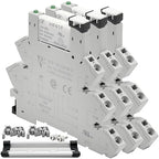 3Pcs 24V Miniature Relay for PLC Controller 24VDC and 24VAC Relay SPDT 6Amp with LED Light Socket 41F-1Z-C4 Spring Terminals Push in Socket No Need for Screw