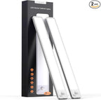 LUMIJOLI 2 Pack Under Cabinet Lighting Wireless 10inch LED Motion Sensor Magnetic Light 2200maAh Rechargeable Indoor Closet Lights for Kitchen, Stairs Cool White