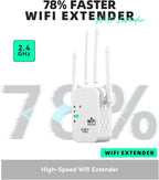 2025 WiFi Extenders Signal Booster for Home Long Range Up to 9800 sq. ft & 40 Devices, WiFi Extender Signal Booster, Quick Setup-Medium, Internet Repeater, WiFi Extender