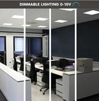 2x2 FT LED Light Flat Panel, 20/30/40W, Color Temperature Selectable 3K | 4K | 5K, Dimmable Recessed Drop Ceiling Lights, 2500/3750/5000 Lumens, Lay in Fixture for Office, 120-277V, UL DLC(12 Pack)