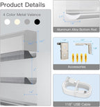 Tokblind Motorized Sheer Shade with Remote Control, Light Filtering Electric Roller Blind Compatible with Alexa via Hub, Rechargeable Smart Window Shade Custom Size (Light Filtering Grey)