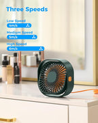 RJVW 4 Inch Small USB Desk Fan, 3-Speed Portable & 360°Rotatable Mini Cooling Fan, USB-Powered Desktop Fan for Home Office Bedroom Dorm Indoor Outdoor Summer Gift