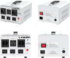 LVYUAN Heavy Duty 5000W Watt Voltage Transformer Converter Step Up/Down Converter 110/120 Volt - 220/240 Volt with 3 US,2 European,1 Universal Outlets and CE Certified,Circuit Break Protection