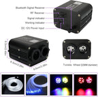 AZIMOM Dual Color 20W Fiber Optic Light Source RGBW Light Box Engine Diver Bluetooth/RF Remote Control Music Sensor Mode for Car/Home Star Ceiling Effect Decoration